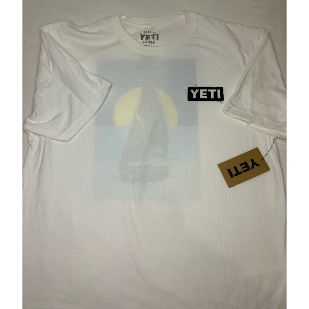 NWT Yeti Size Large White Sailing Boat Tee Shirt